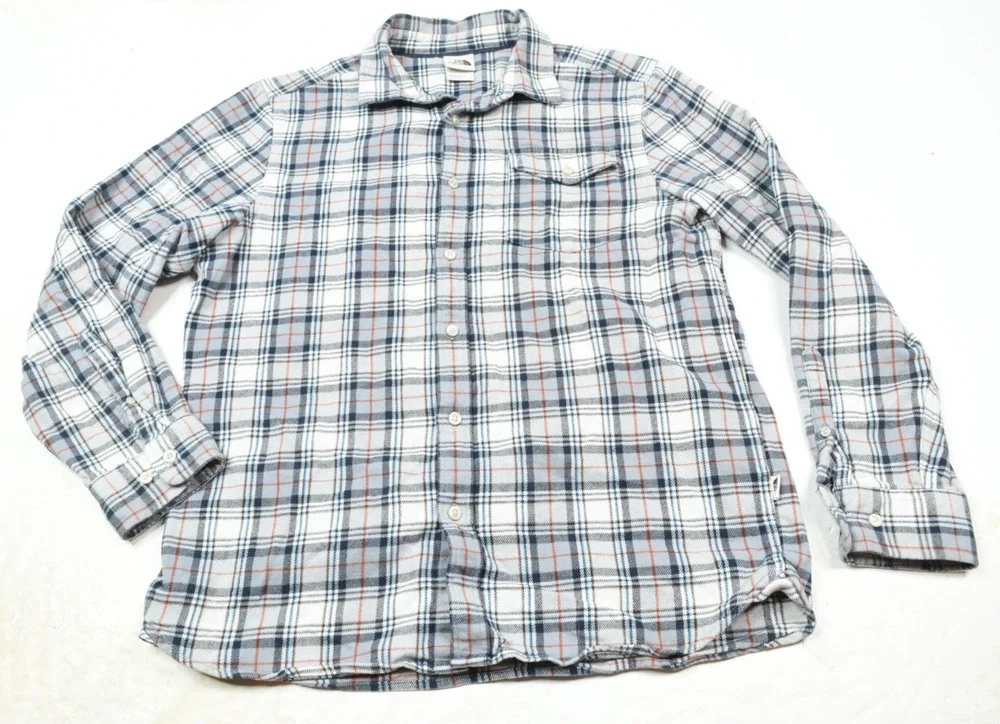 The North Face Arroyo Flannel Shirt Mens Large Gray Plaid Long Sleeve Button-Up